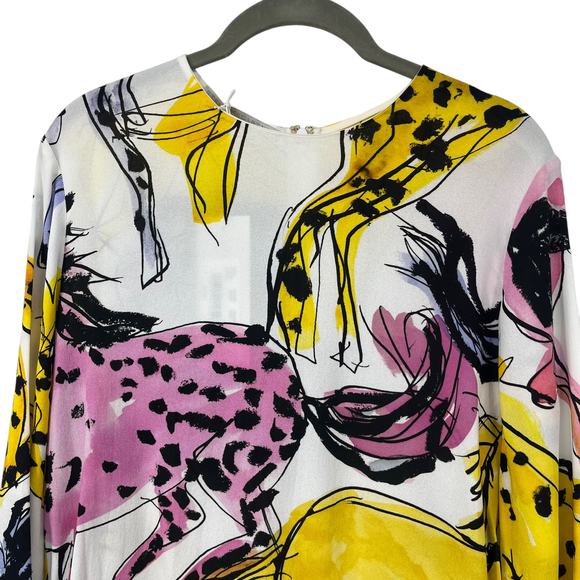 Stella McCartney Louisa Horse Print Blouse Top Long Sleeve Size 36 NWT - Picture 6 of 16